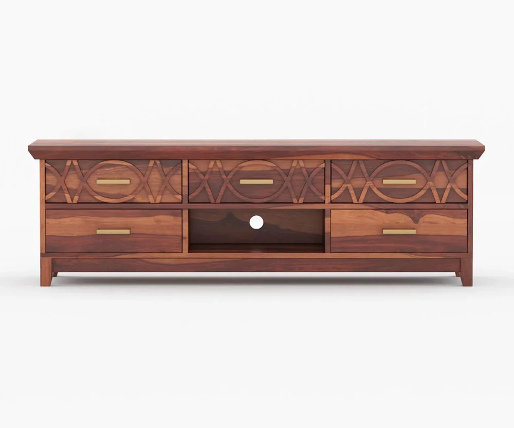 Iva Sheesham Wood TV Cabinets Reverie Whispers (Honey finish) - Image 2