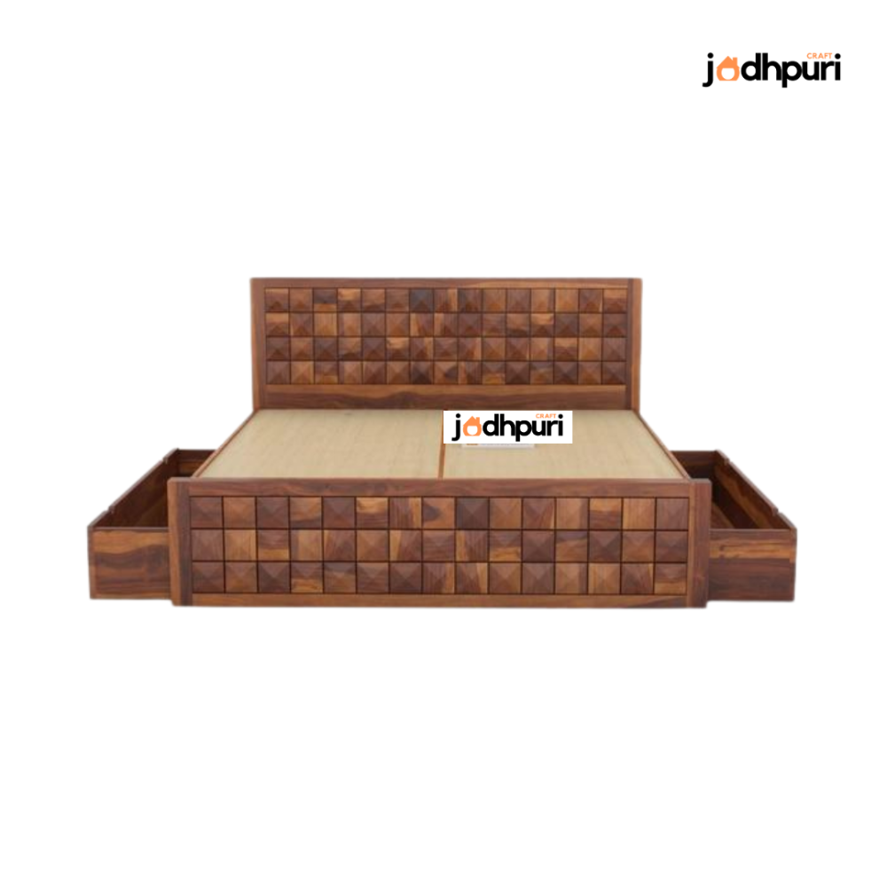 Strata Sheesham Wood Bed - Image 3