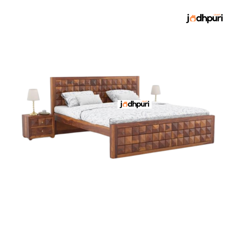 Strata Sheesham Wood Bed - Image 4