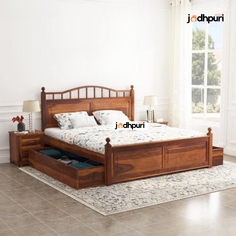 Core Sheesham Wood Bed - Image 2