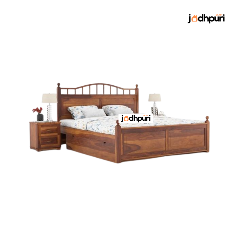 Core Sheesham Wood Bed - Image 3