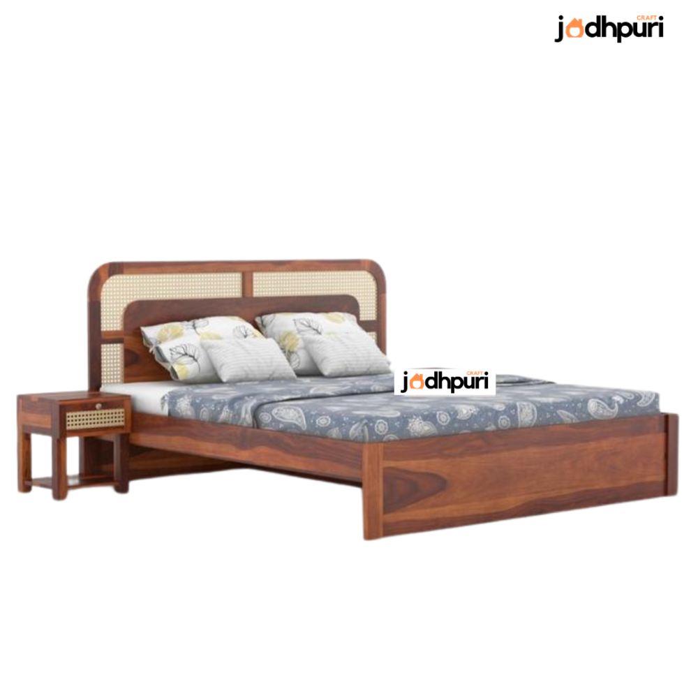 Summit Sheesham Wood Cane Bed - Image 3