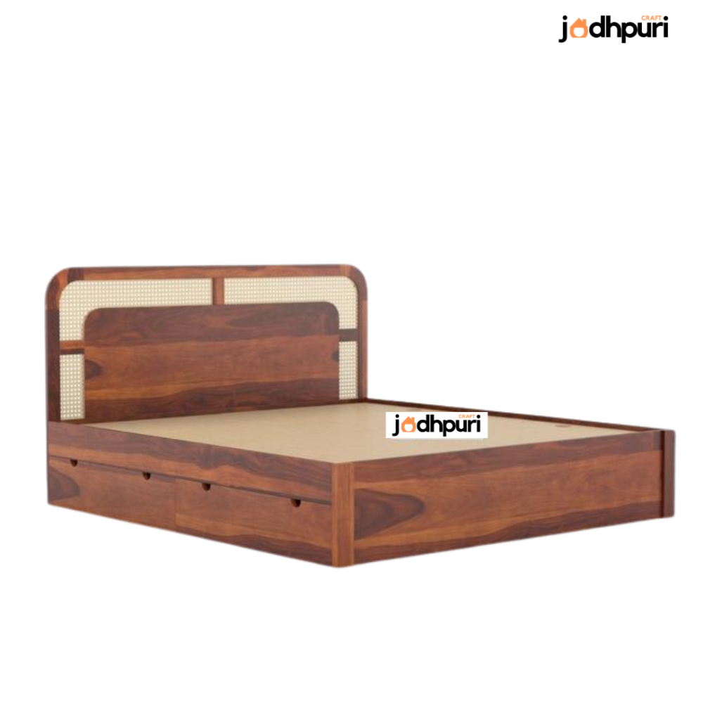 Summit Sheesham Wood Cane Bed - Image 2